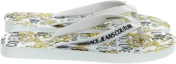 Versace Jeans Couture Abstracte Logo Flip Flops White Dames