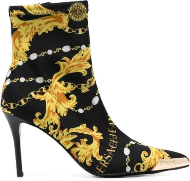 Versace Jeans Couture Zwarte Barokprint Enkellaarzen - Foto 2