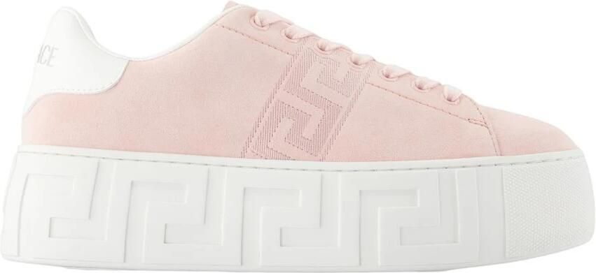 Versace La Greca Suede Platform Sneakers