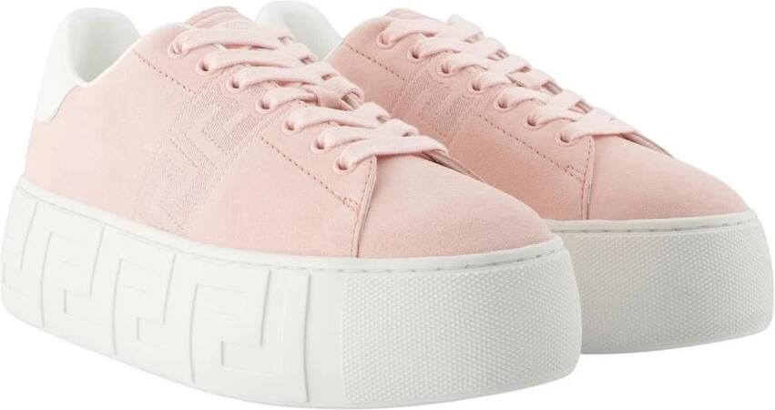 Versace La Greca Suede Platform Sneakers - Foto 2