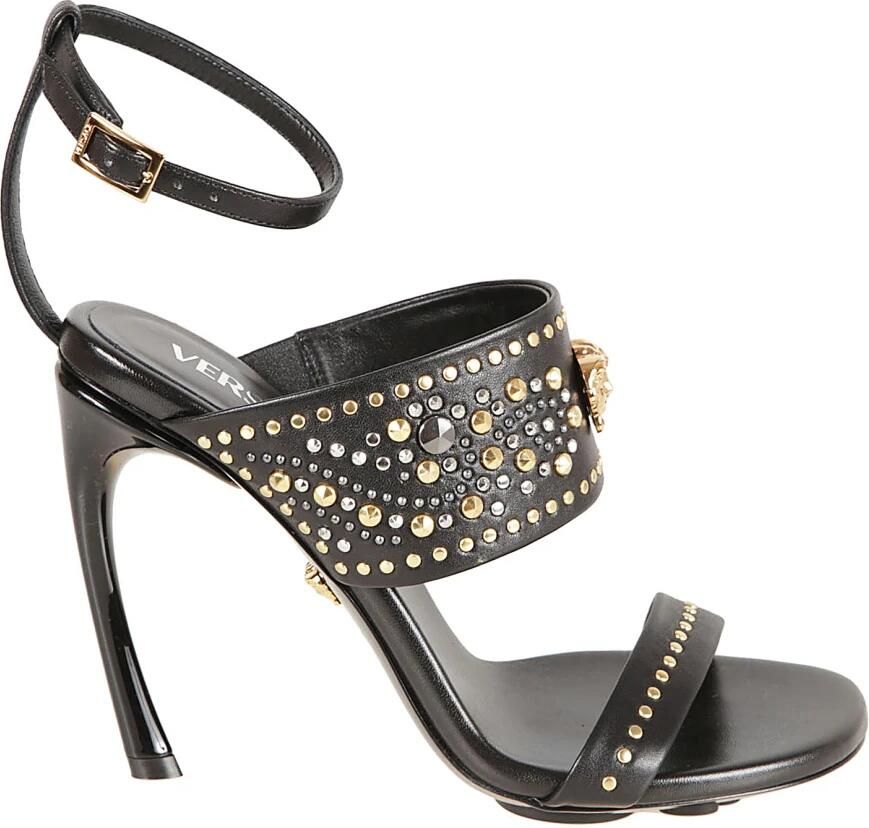 Versace La Medusa 105 Studded Leather Sandals