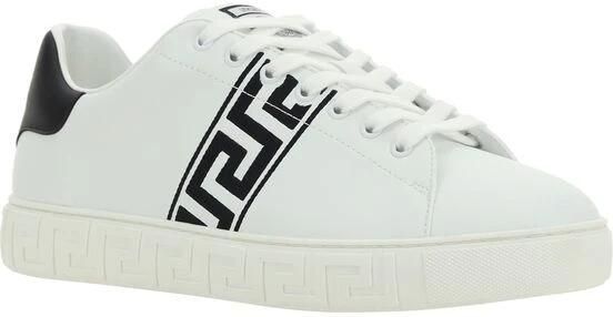 Versace Wit Zwart Kalfsleer Sneaker White Heren