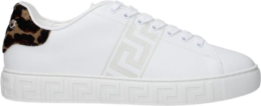 Versace Luipaardprint Leren Sneakers White Heren - Foto 2