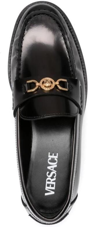 Versace Leren instapper met Medusa-plaquette Black Dames - Foto 4