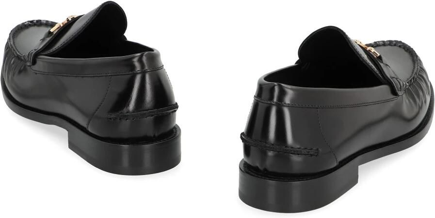 Versace Medusa Plaque Zwarte Kalfleren Mocassins Black Heren - Foto 3