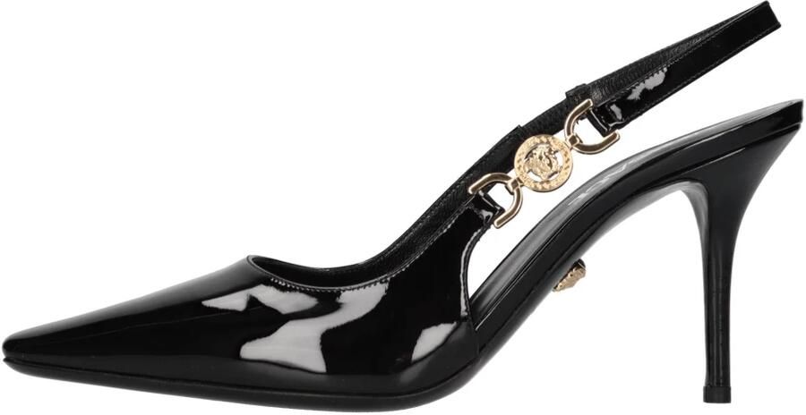 Versace Zwarte sandalen met hak en Medusa 95-embleem Black Dames