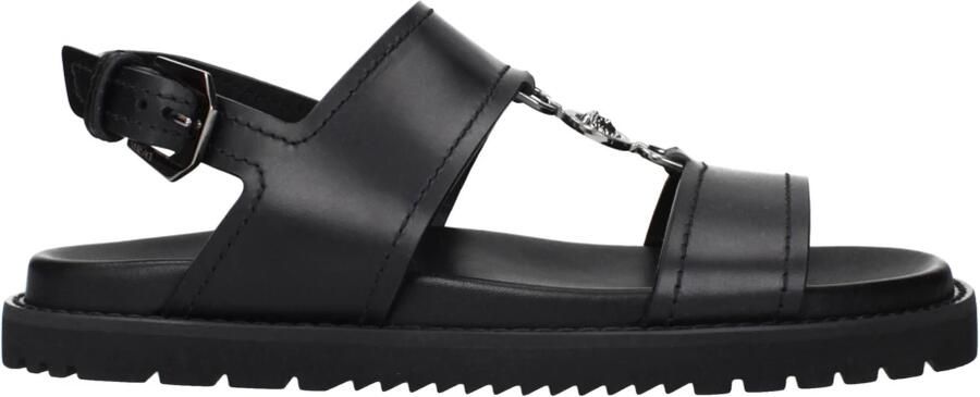 Versace Black Leather Sandals