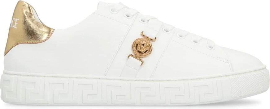 Versace Medusa Head Detail Leather Sneakers