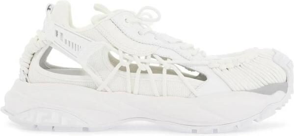 Versace Witte Leren Lage Tops Sneakers