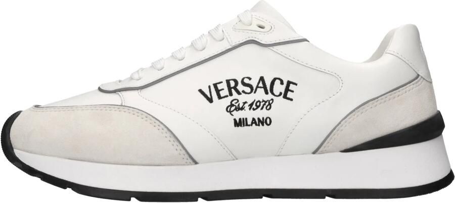 Versace Milano Runner Sneakers met Geborduurde Letters White Heren