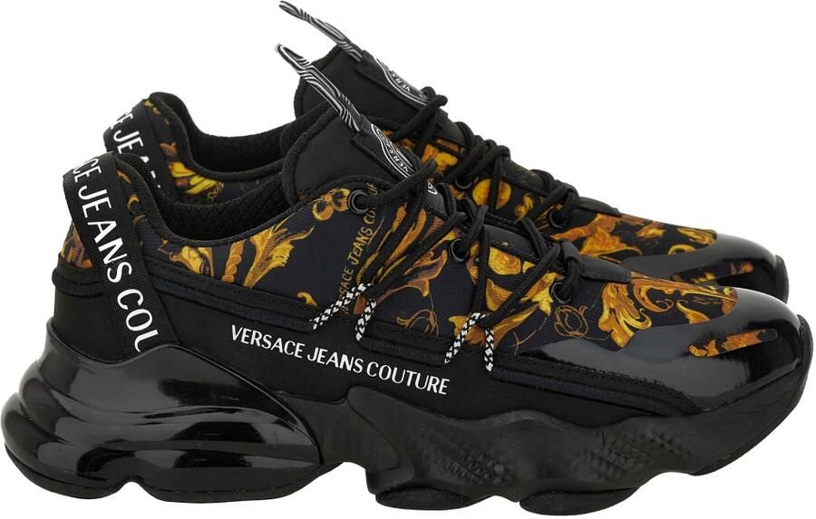 Versace Zwarte Sneakers met Glanzende Inzetstukken - Foto 2