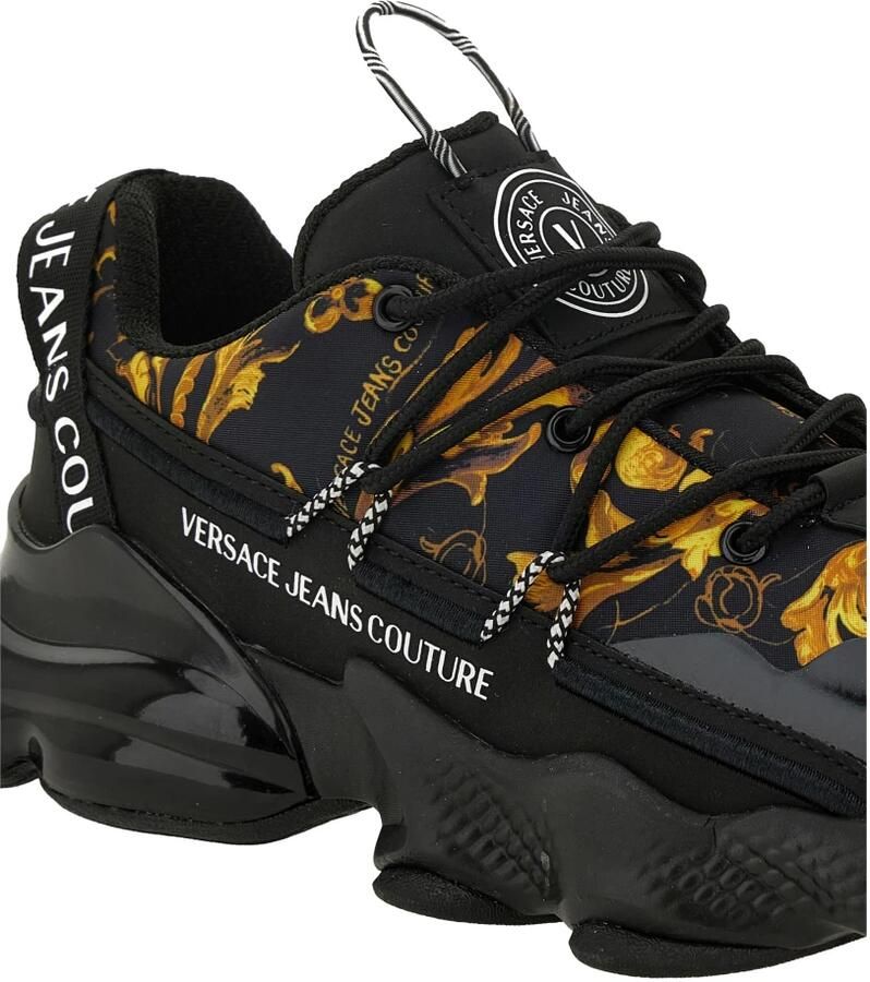 Versace Zwarte Sneakers met Glanzende Inzetstukken