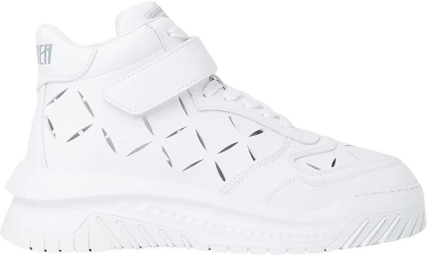 Versace Leren Sneakers met Lasersnijwerk White Heren