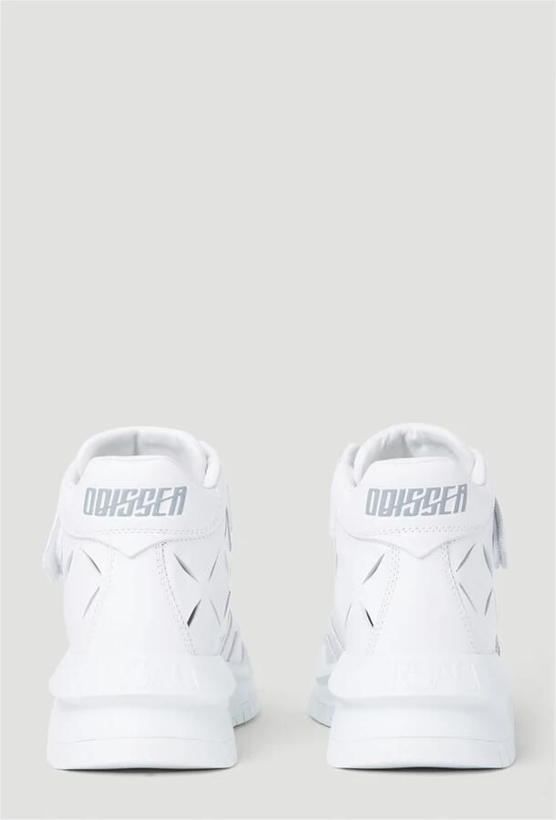 Versace Leren Sneakers met Lasersnijwerk White Heren - Foto 4