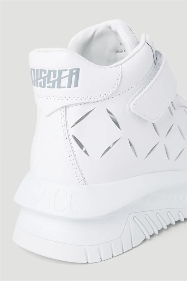 Versace Leren Sneakers met Lasersnijwerk White Heren - Foto 7
