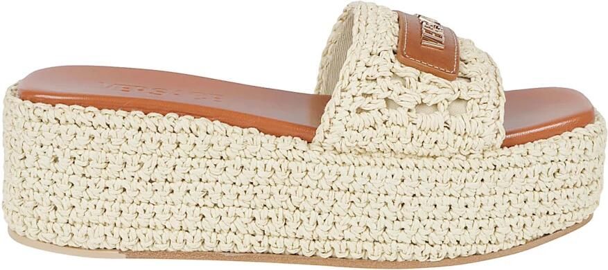 Versace Raffia Espadrille Sleehak Sandalen
