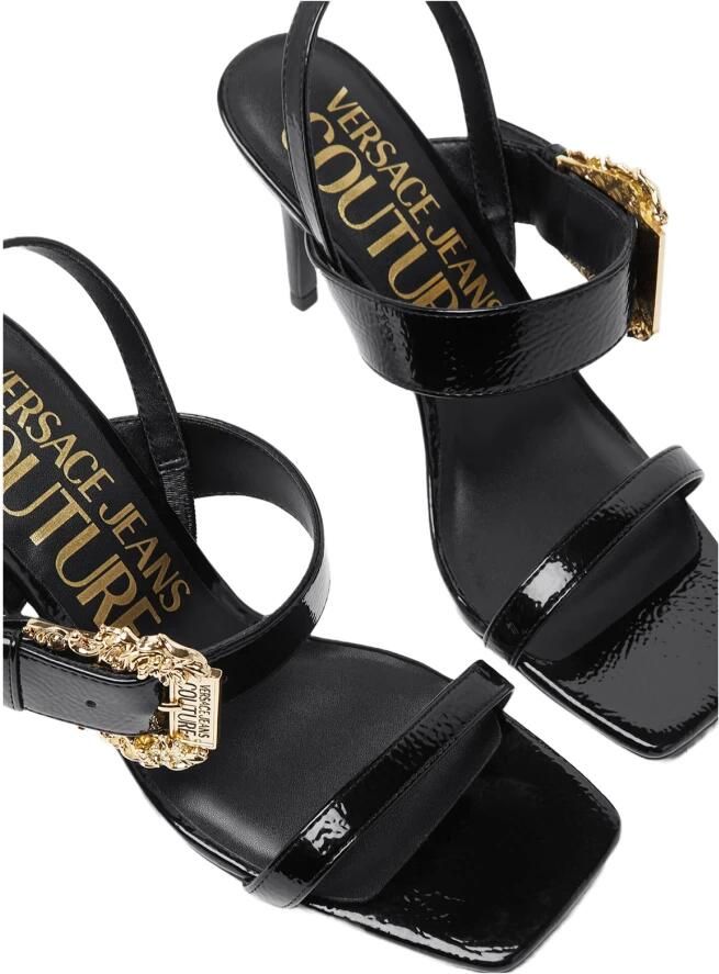 Versace Jeans Couture Glanzende Hoge Hak Sandalen met Band Detail Black Dames - Foto 2