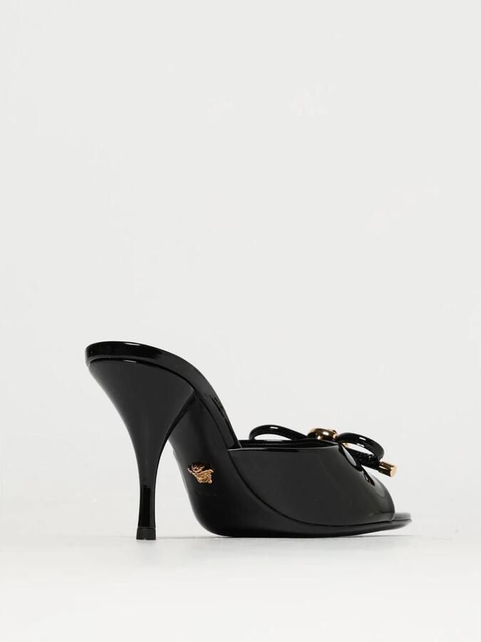 Versace Bow Heel Mules in lakleer Black Dames - Foto 3