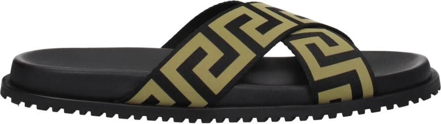 Versace Zwarte Cross-Strap Sandalen Greca Patroon - Foto 2