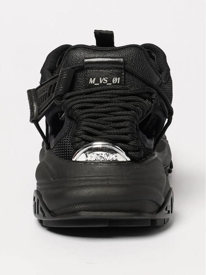 Versace Zwarte Sneakers voor Mannen Ss25 Black Heren