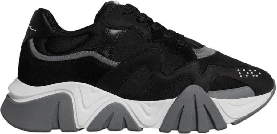 Versace Squalo Sneakers van mesh en zwart leer