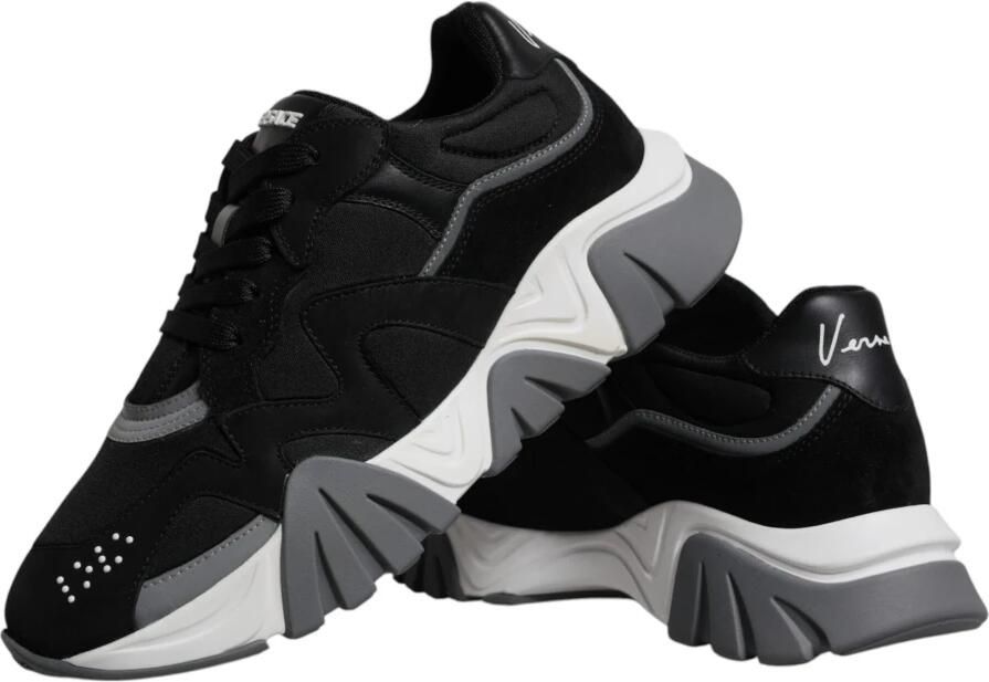 Versace Squalo Sneakers van mesh en zwart leer - Foto 2