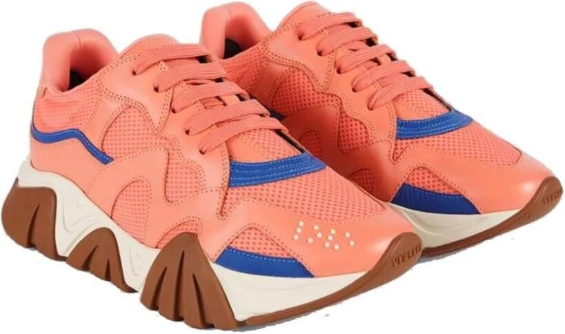 Versace Squalo Sneakers Vrouwen Leer Mesh Rubber Pink Dames
