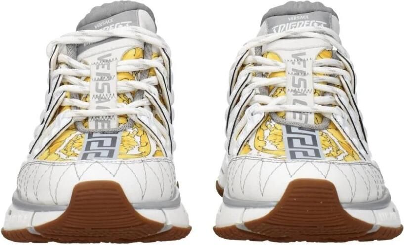 Versace Stijlvolle Lace-Up Leren Sneakers met Logo's