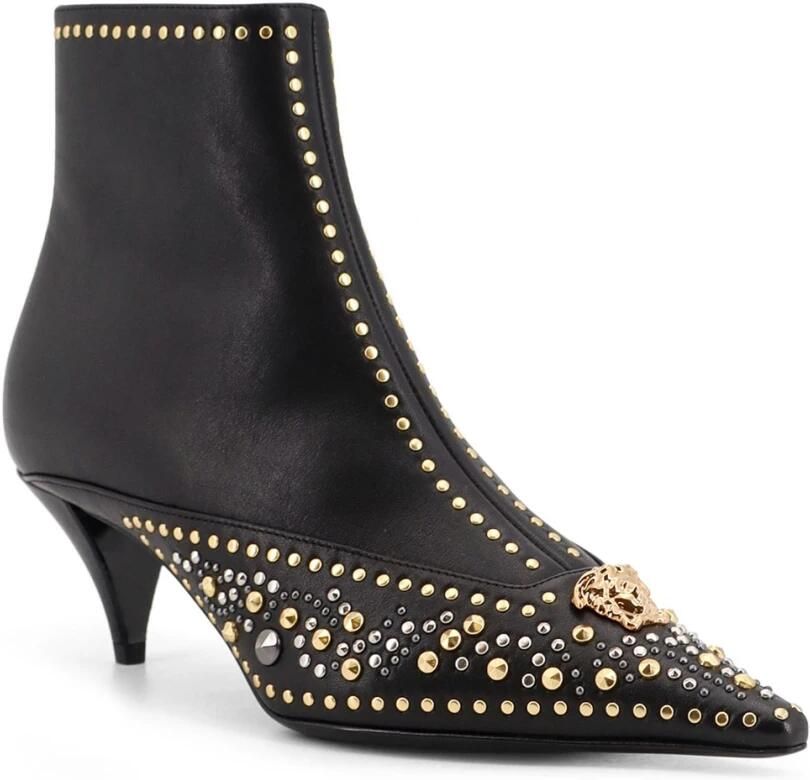 Versace Studded Metal Detail Leren Laarzen