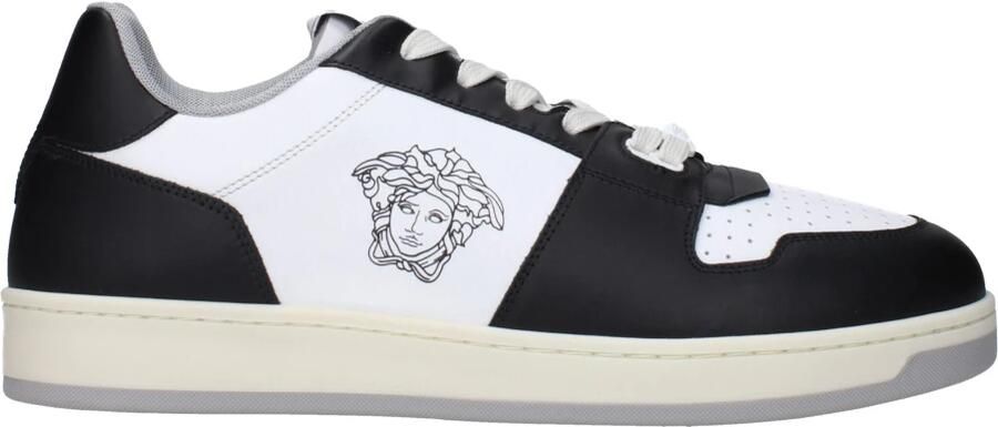 Versace Witte Leren Lage Sneakers