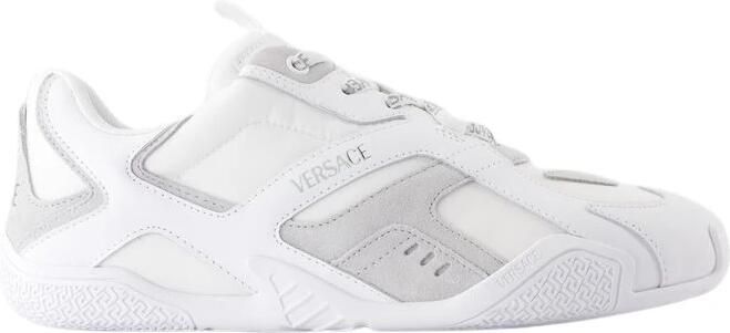 Versace Witte Leren Sneakers Ronde Neus