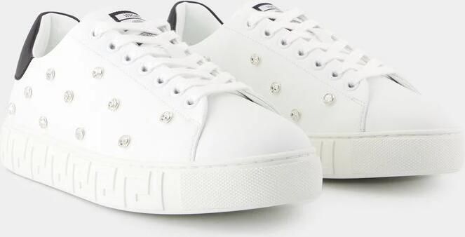 Versace Low-Top Sneakers Leather White in wit - Foto 3