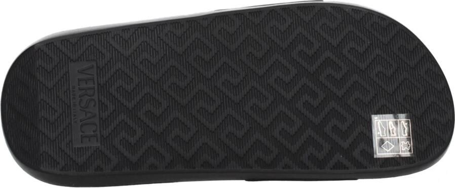 Versace Goudkleurige Medusa Open Teen Slides Zwart Heren - Foto 2