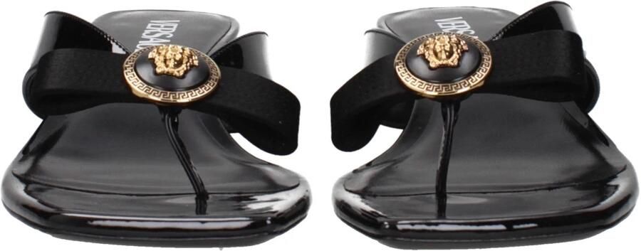 Versace Zwarte leren stilettohak sandalen