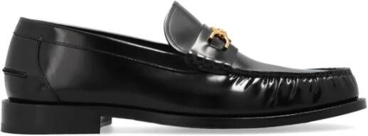 Versace Medusa Plaque Zwarte Kalfleren Mocassins Black Heren