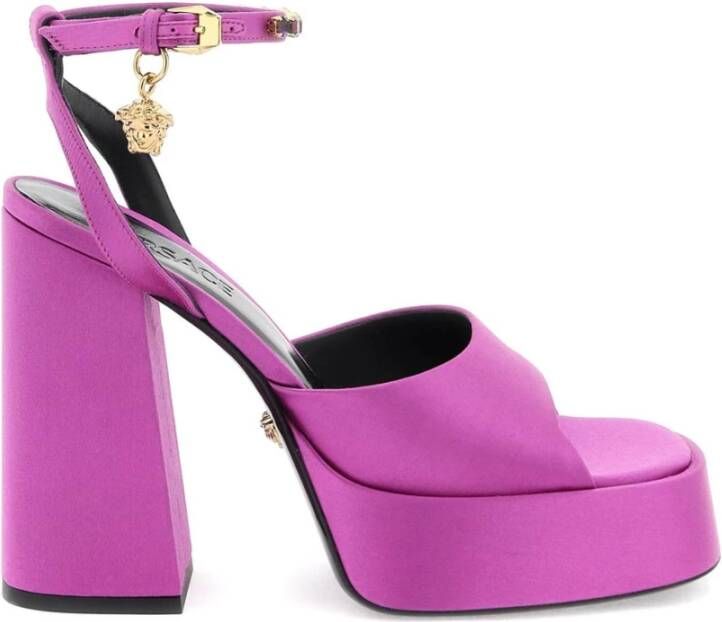 Versace Zijden satijnen sandalen voor vrouwen Purple Dames