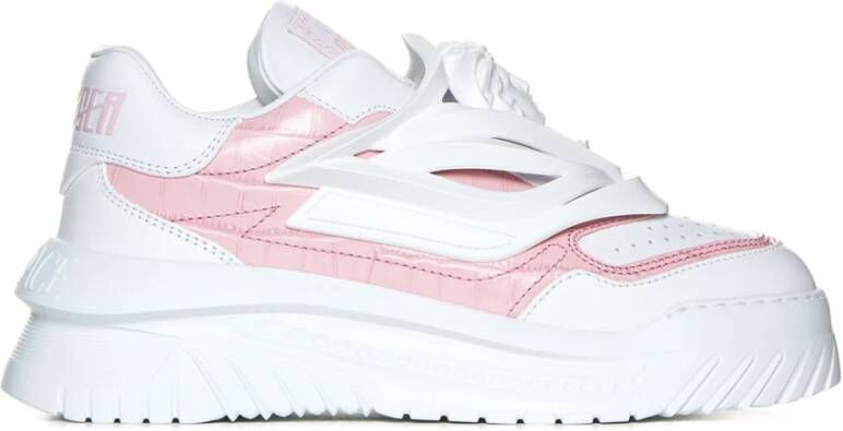 Versace Wit Roze Panel Sneakers White Dames