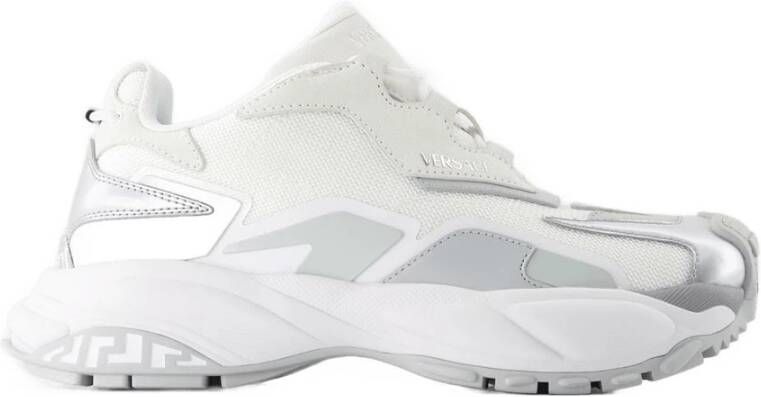 Versace Witte Leren Lage Sneakers