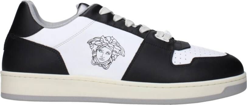 Versace Witte Leren Lage Sneakers