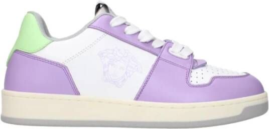 Versace Witte Leren Logo Sneakers
