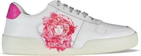 Versace Witte Leren Medusa Sneakers White Dames