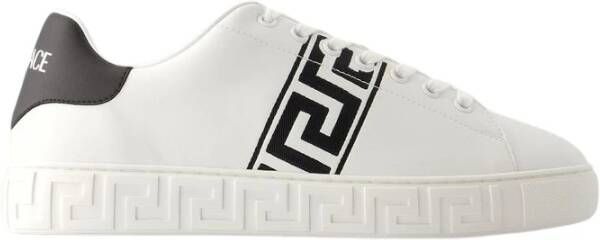 Versace Witte Leren Sneakers Greca White Heren
