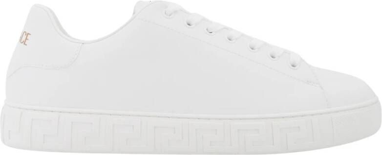 Versace Witte Leren Sneakers met Logo White Heren