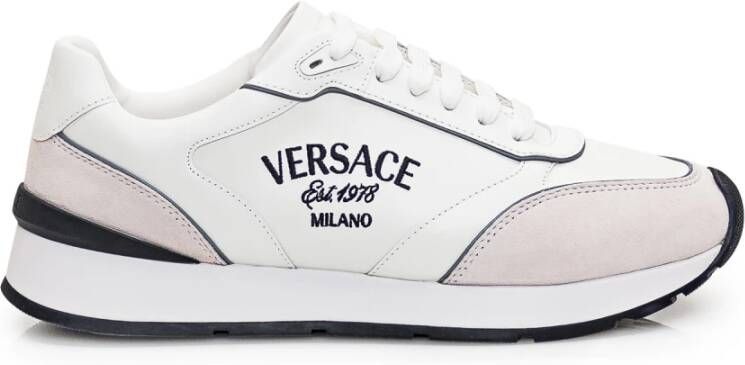 Versace Milano Runner Sneakers met Geborduurde Letters White Heren - Foto 3