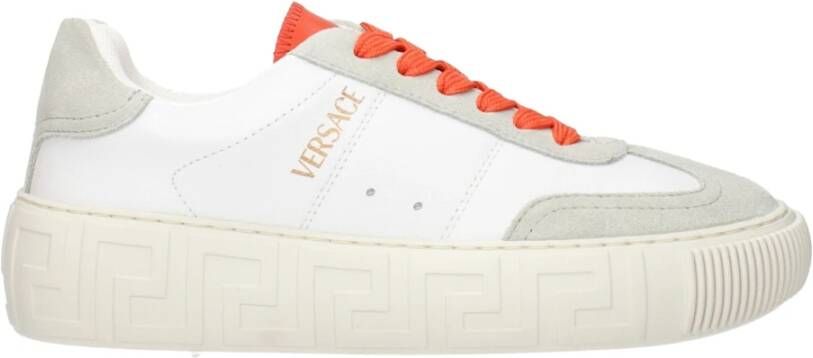 Versace Witte Leren Sneakers met Zijlogo