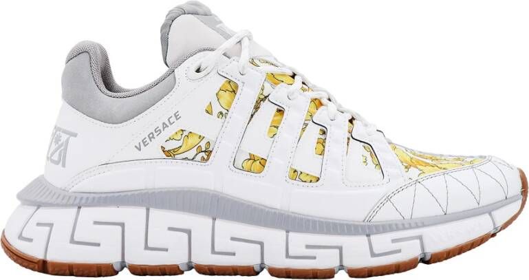 Versace Witte Leren Sneakers White Heren