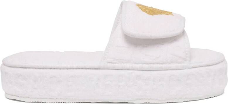 Versace Witte Medusa Head Platform Slippers
