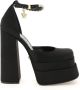 Versace Zijden Satijnen Plateau Pumps met Kristallen Versiering Black Dames - Thumbnail 1