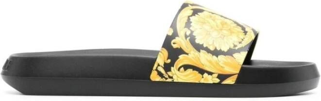 Versace Zwarte Barocco Sandalen Black Heren