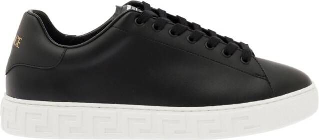 Versace Zwarte lage sneakers met Grieks motief Black Heren